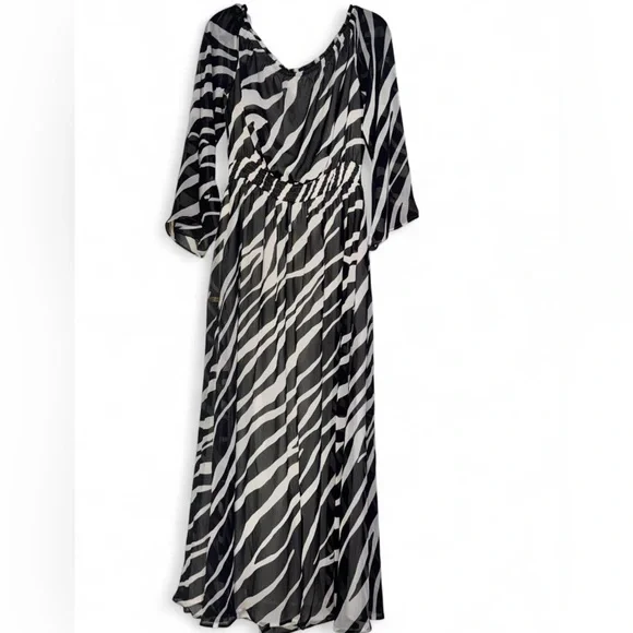 INC International Concepts Black and White Zebra Maxi Dress - Picture 6 of 6